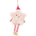 Plush star-shaped christmas decoration with a Santa hat  
