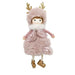fluffy pink  and gold angel with antlers Christmas decoration