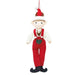 Elf decoration with red overalls and white shirt for christmas