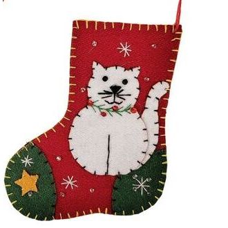 hanging christmas tree decoration with cat