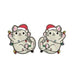 christmas cat stud earrings