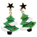 Christmas tree earrings with stars christmas themed gift