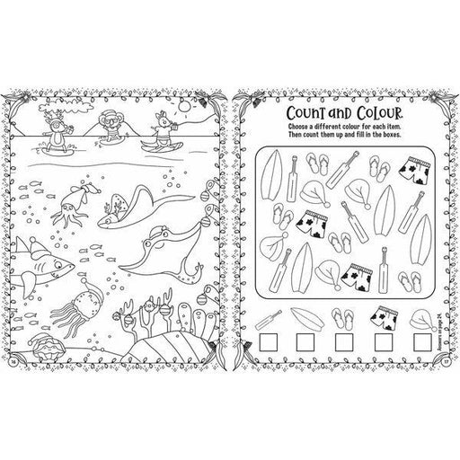 australia christmas kids activity colouring pack