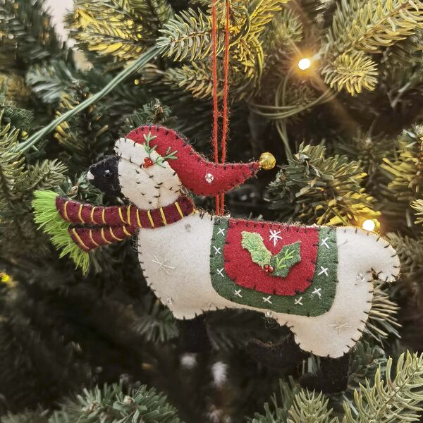 christmas sheep fabric decoration