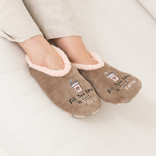 ladies coffee quote slippers