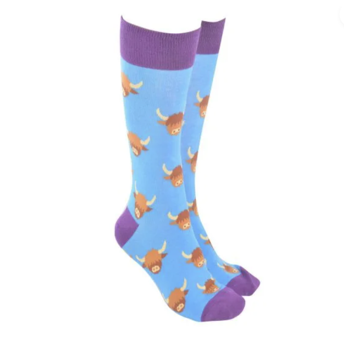 Sock Society Highland Cow Socks Blue