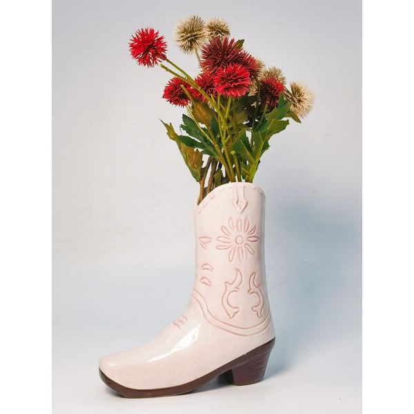 Urban Products Cowgirl Boot Vase Pink  19cm