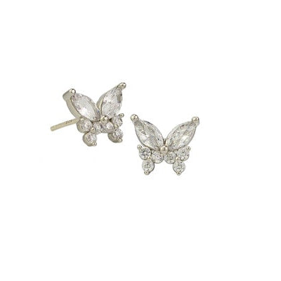 Butterfly-shaped earrings with gemstones 