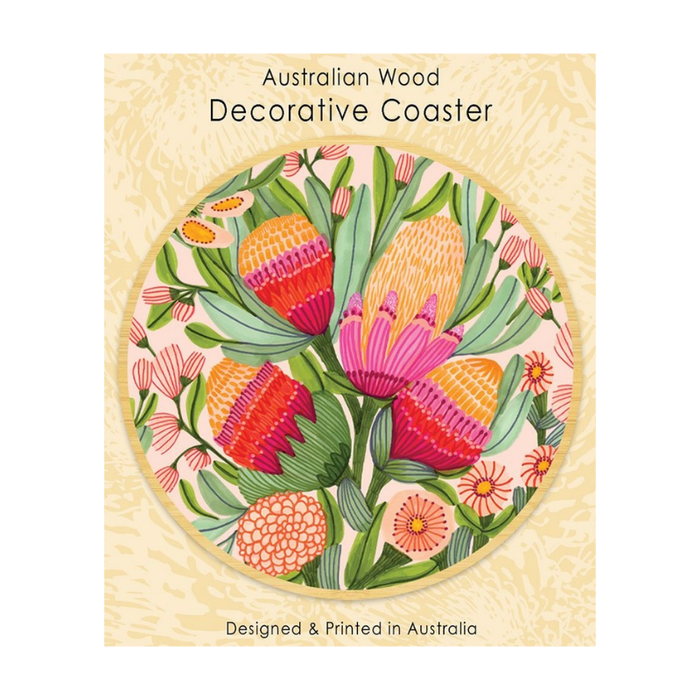 Kirsten Katz Protea & Gum Blossom Coaster