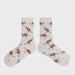 Pair of socks with kangaroo pattern on a white background