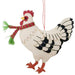 Decorative chicken christmas ornament with a red scarf 