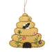Decorative bee hive ornament with a bee 