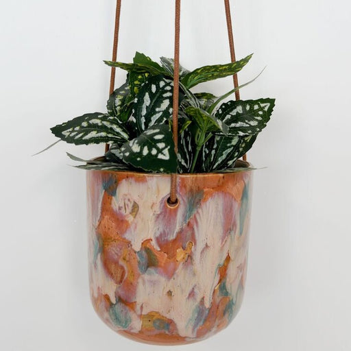 della artisian pink hanging planter pot