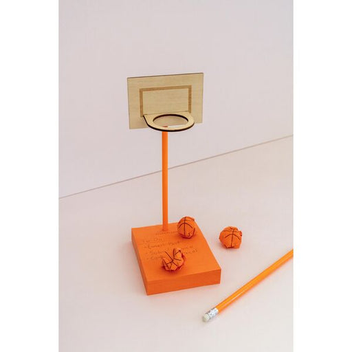 Desk basketball set with hoop, balls, and pencil 