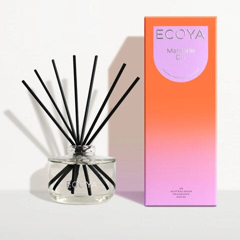 Ecoya diffuser with black reeds mandarin gin