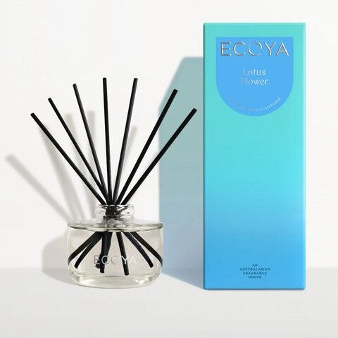 Ecoya diffuser with black sticks lotus flower