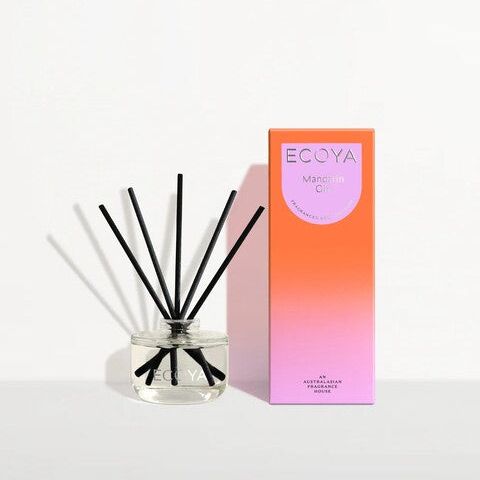 Ecoya diffuser with black sticks mandarin gin scent