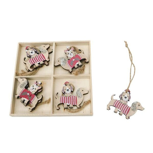 dog christmas tree decoration set