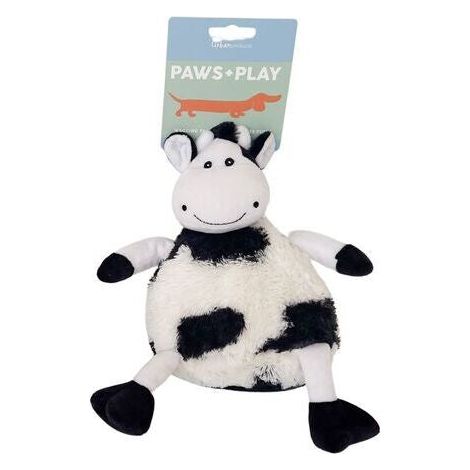 fluffy cow dog toy