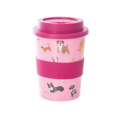 reusable wheat straw cup dog themed pink