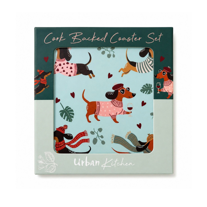 Playful Paws Dog Coasters 10cm Set of 4