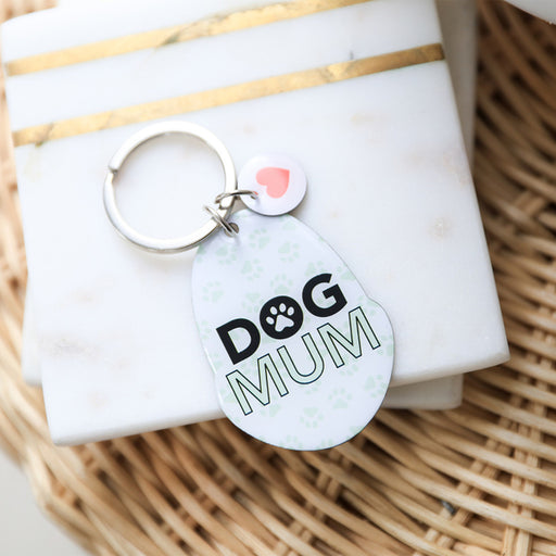 dog mum key ring engraving on back
