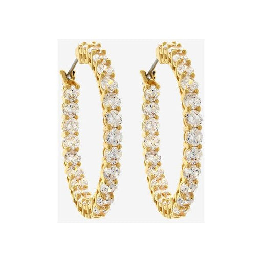 gold dolce vita hoops with diamantes