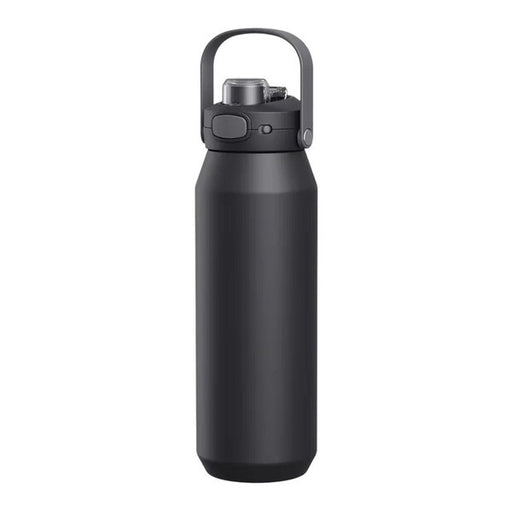 black insulated drink bottle with handle