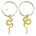 hoop earrings with gold snake on sale