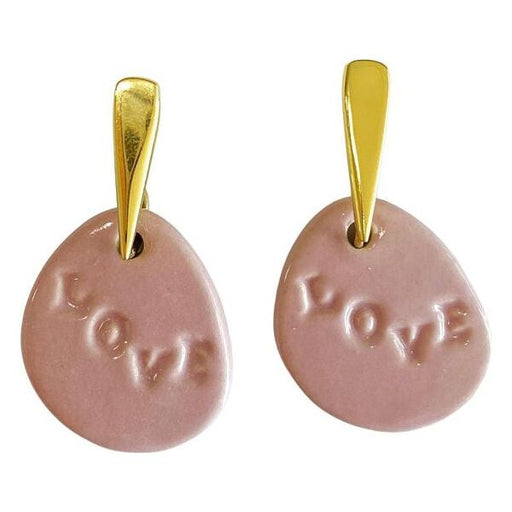 pink love earrings for women on sale