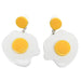 Fried egg-shaped earrings 