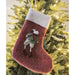 Red Christmas stocking with a mouse design