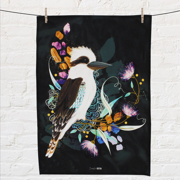 kookaburra australian souvenir tea towel