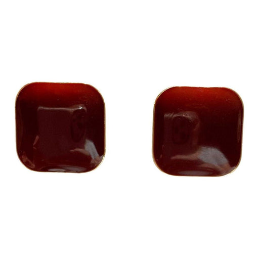 red square stud earrings on sale