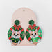 christmas corgi dog novelty earings