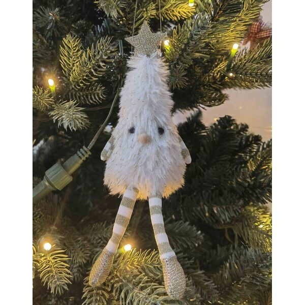 fluffy white christmas tree hanging decoration