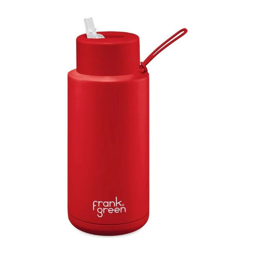 frank green new colours water bottle red 1 litre straw