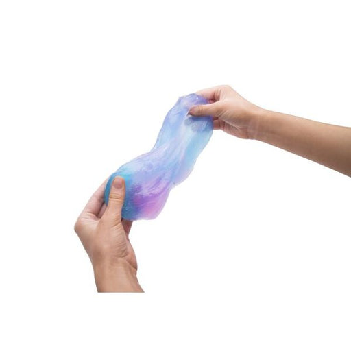 blue and purple slime-like substance 