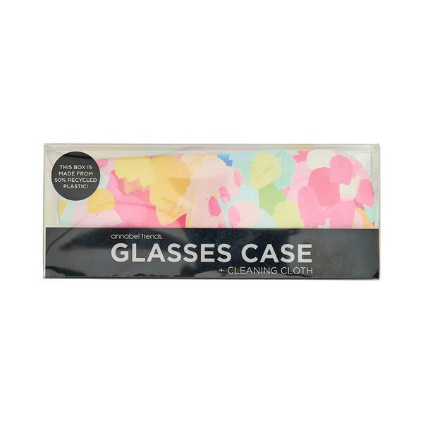 colourful hard glasses case with lens cloth