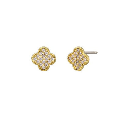 Pair of gold floral earrings 