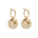 Gold hoop earrings with intricate designs 