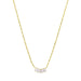 Gold necklace with small white stones 