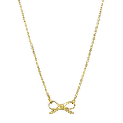 Gold bow-shaped pendant necklace  