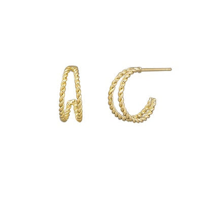 Pair of gold hoop earrings tiger tree talia