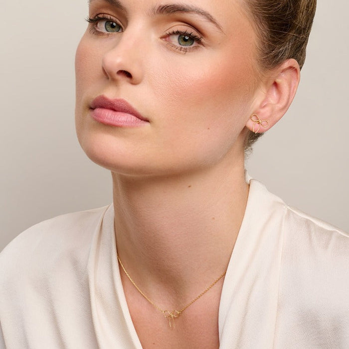 bow gold necklace