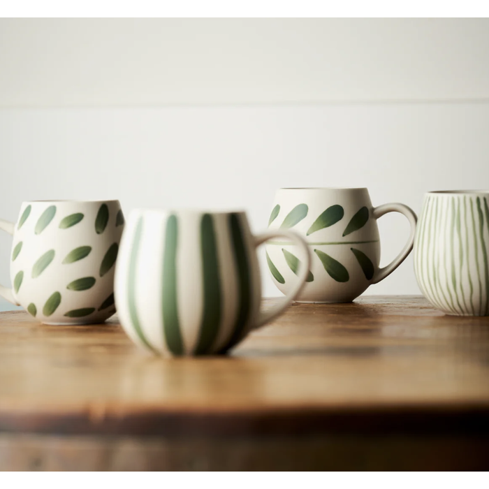 Hug Me Olive Brush Mugs Set of 4