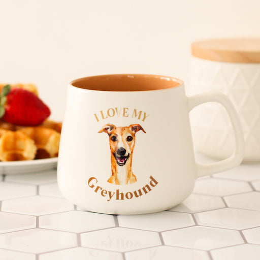 i love my greyhound mug