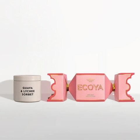 ecoya christmas bon bon tin candle guava