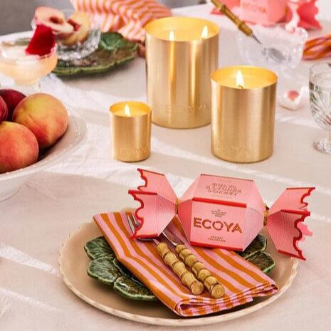 ecoya bon bon for table guava & lychee candle in tin