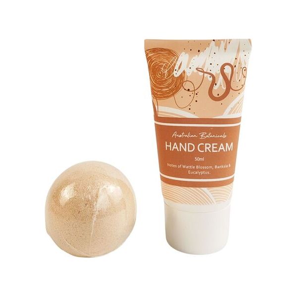 australian hand cream and bath bomb set